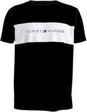 Tommy Hilfiger Mens Block Logo Short Sleeve Cotton T-Shirt Black Medium
