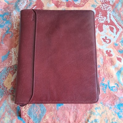 Filofax A5 Größe Lockwood Deluxe Leder Reißverschluss Organizer - Burgund 