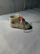 Baby Keepsake Porcelain Shoe Personalized Birth Announcement 1988 BABY KEEPSAKE