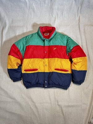 Vintage Nike Grey Tag RARE Korean Market Colorblock Puffer Down Winter Jacket XL