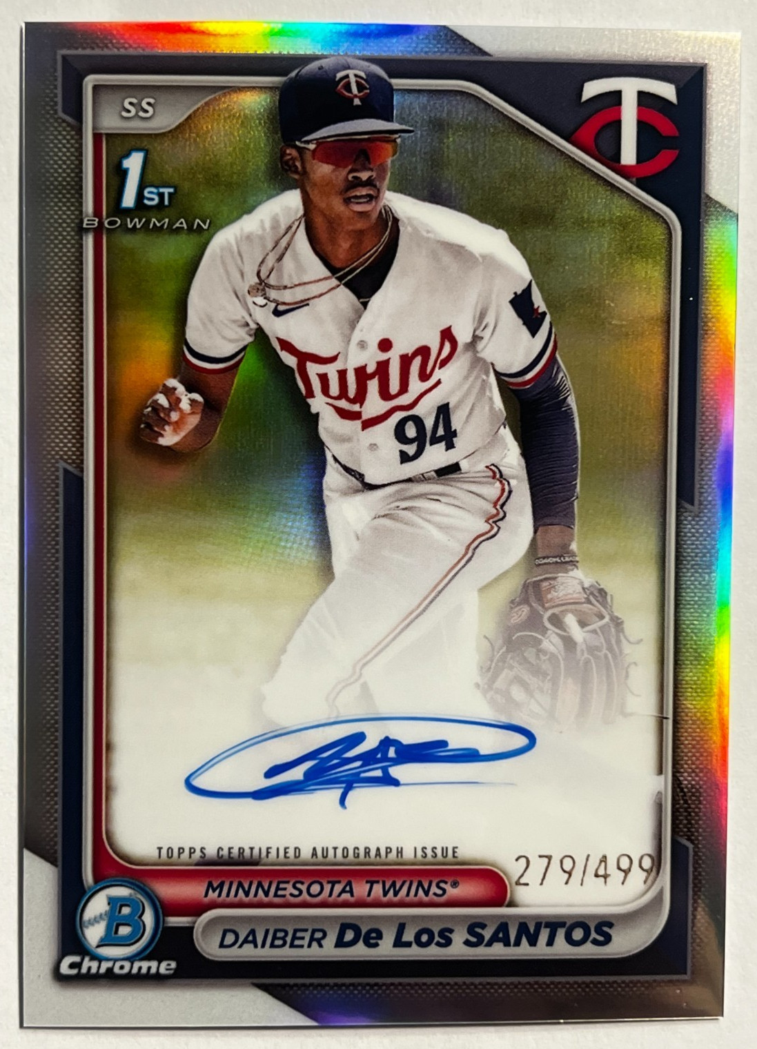 🔥2024 Bowman Chrome Prospect Auto Refractor /499 #CPA-DD Daiber De Los Santos🔥
