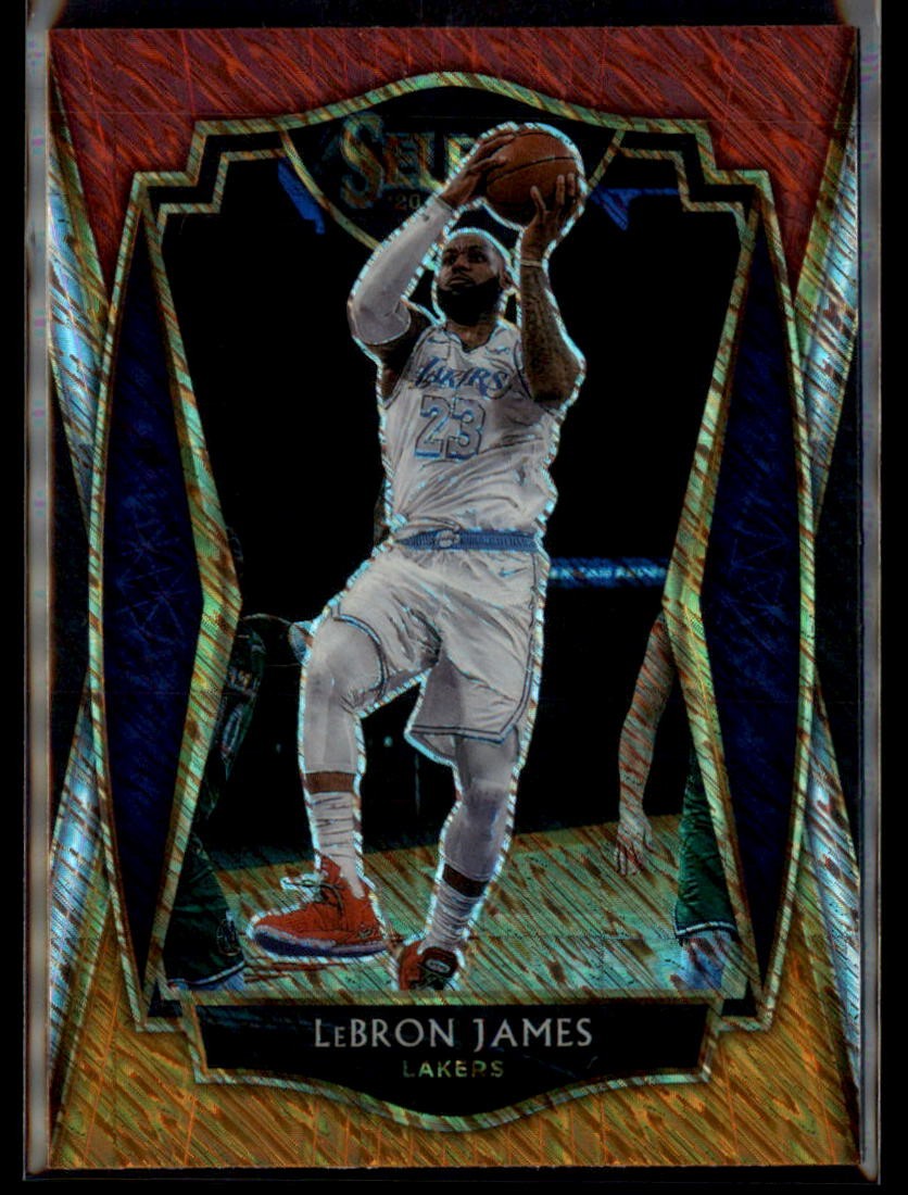 2020-21 Panini Select #113 LeBron James Red White Orange Shimmer