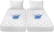 California King Split Mattress Protector Pad - Waterproof  Absorbent Topper