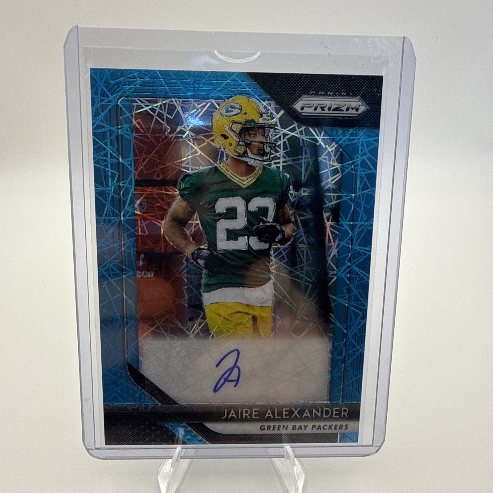 Jaire Alexander 2018 Panini Prizm Football Auto Rookie Blue Laser #RA-JAI