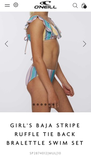 NEW O’Neill Girl’s 2 piece swimsuit set in Size 10 - Picture 11 of 12