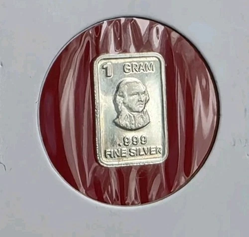 Thomas Jefferson - 1 Gram .999 Fine Pure Solid SILVER Bullion Mini Bar Coin