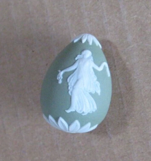 Wedgwood SAGE GREEN Jasper Egg Tear Drop DANCING HOURS Pendant for Neckless