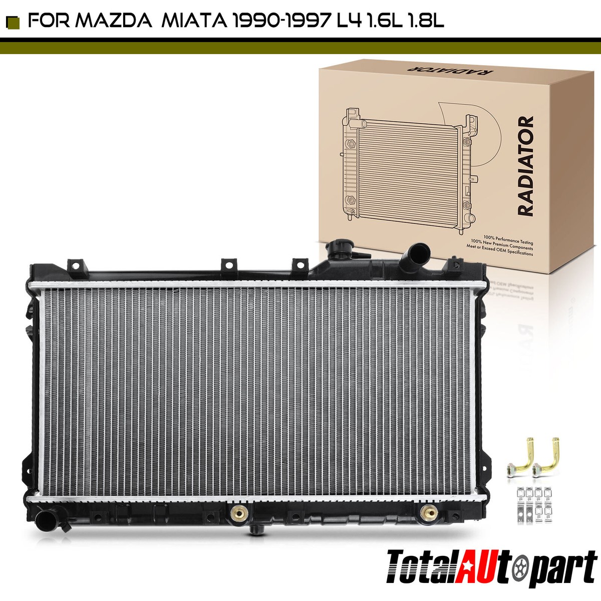Aluminum Radiator For Mazda Miata 90-97 L4 1.6L L4 1.8L With Trans - View #3