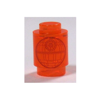 LEGO Star Wars - Trans-Neon Orange 1 x 1 Round Stud, Death Star Pattern (75017)