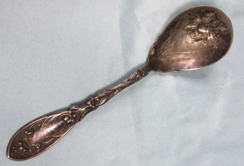 Oxford Silver Plate Sugar Spoon NARCISSUS Flower Pattern 6" Pat JAN 14 08