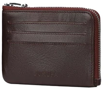 AOLUC Top Grain Genuine Leather Small Slim Mini Change Wallets for Women