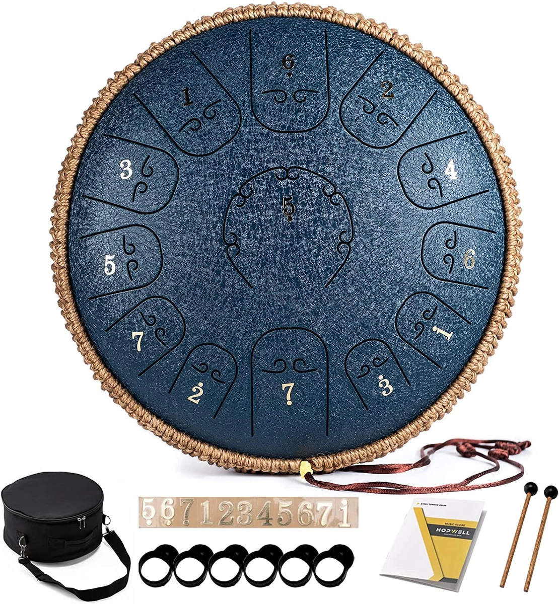 Steel Tongue Drum 12 pouces 13 notes Handpan : Instrument de musique à  percussion pour la relaxation