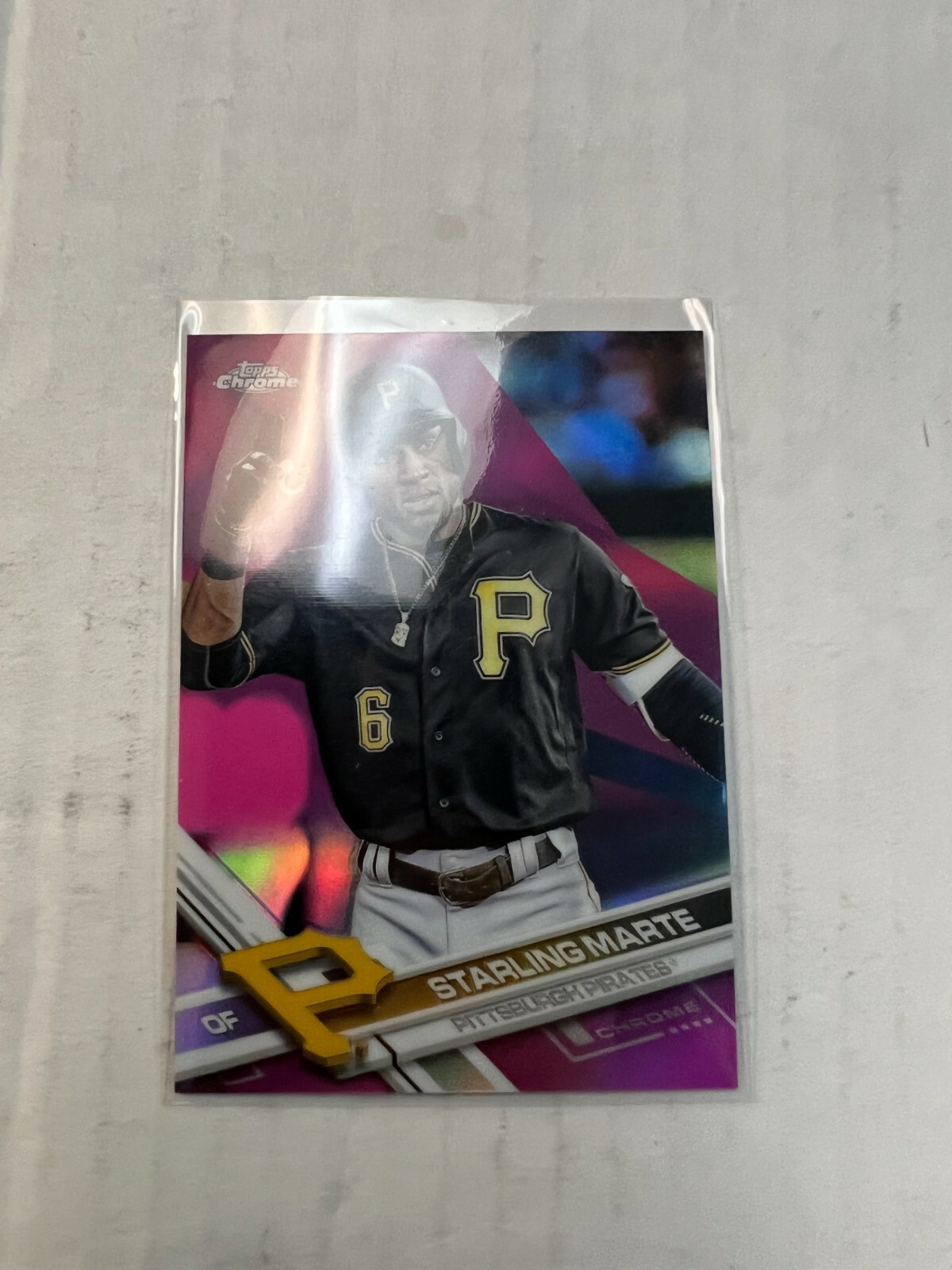 Starling Marte 2017 Chrome Pink Refractor Card #35