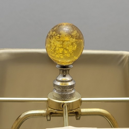 Glow In The Dark Speckled Glass 1" Ball Lamp Finial Brass/Nickel