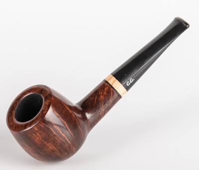Briar Tobacco Smoking Pipe, Fat Bob, Hand Carved, Metal Cooling Filter, Brown