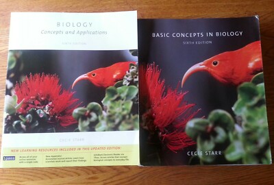 2 Book Biology Concepts and Applications & Basic 6th with CD Cecie Starr Text