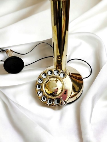 Vintage Messing Telefon Für Zuhause & Büro Dekor - Handgemacht Western - Afbeelding 6 van 6