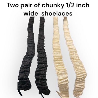 Strings Chunky Shoelaces Wide 1/2 inch 45long 2 pair for $9.98 | eBay