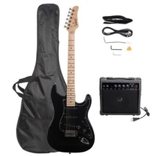 Single Single Single Pickup Maple Fingerboard Black Electric Guitar speaker Set
