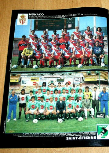 FOOTBALL POSTER HERBIN Guy équipe ASSE St Etienne championne de France