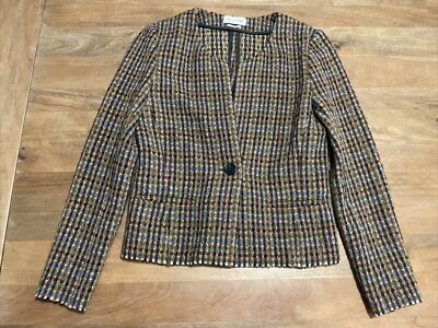 Isabel Marantz Etoile Tweed Blazer Unconstructed Plaid Sport Jacket 42 (US 10)