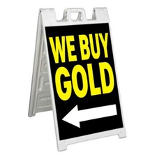 WE BUY GOLD Signicade 24x36 Aframe Sidewalk Sign Banner Decal LEFT ARROW