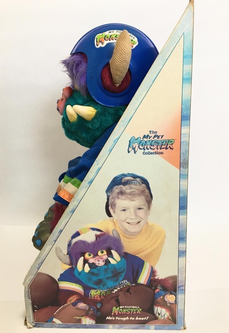 My Pet Football Monster Stuffed Toy 1986 AMTOY Plush w/ Box My Pet Football Monster Stuffed Toy 1986 AMTOY Plush w/ Box