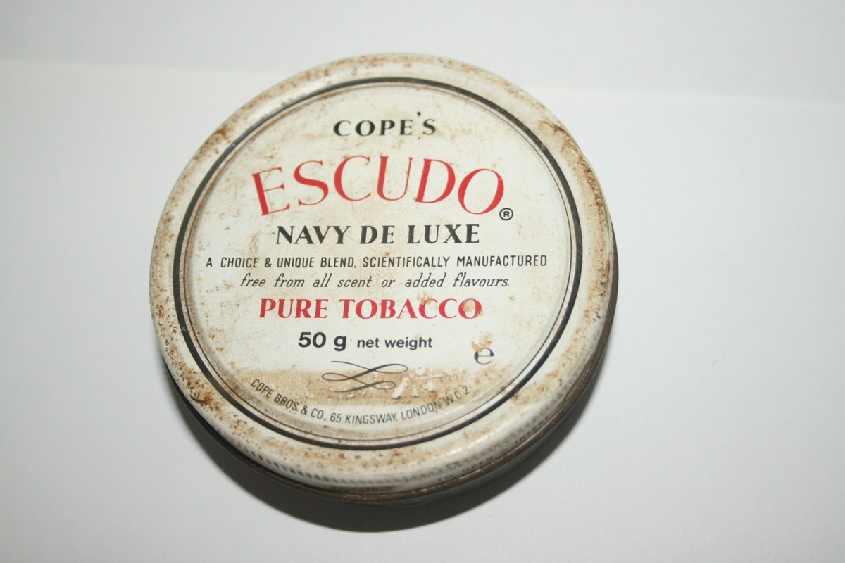 Copes Escudo Navy Deluxe Vintage Tobacco Empty Tin - Used Tobacco Tin -50g 