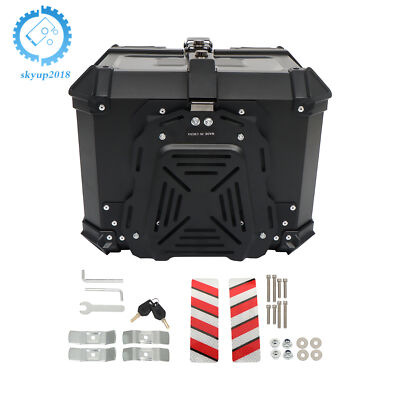 45L Motorcycle Top Case Rear Tour Box with Security Lock Helmet Case Waterproof