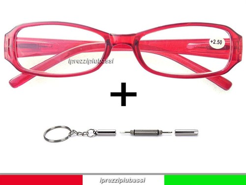 Occhiali da Lettura 2.50 Vicino Ipermetropia Presbiopia Unisex custodia  Bonus | eBay