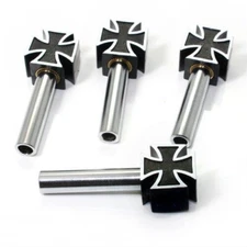4 Black Iron Cross Interior Door Lock Knobs Pins for Car-Truck-Hot Rod-Classic