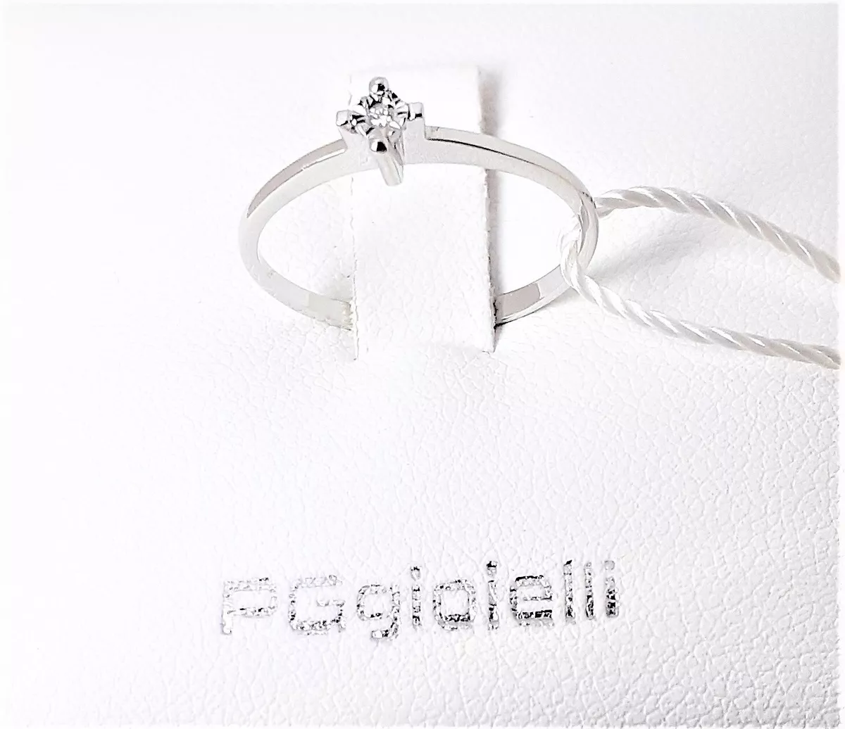 Anello solitario in oro bianco con diamantino PG Gioielli 8134001
