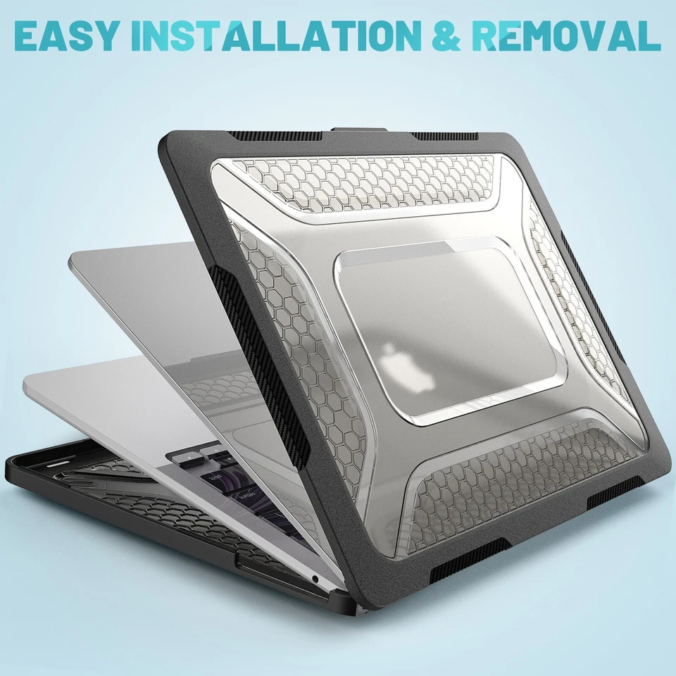 For MacBook Air Pro 13.6 14 15 16" M1-M4 Shockproof Hard Shell Case Cover Bag - Image 3 of 4