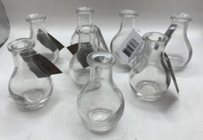 Set of 8 Glass Bottles Clear NEW 3.25" Tall