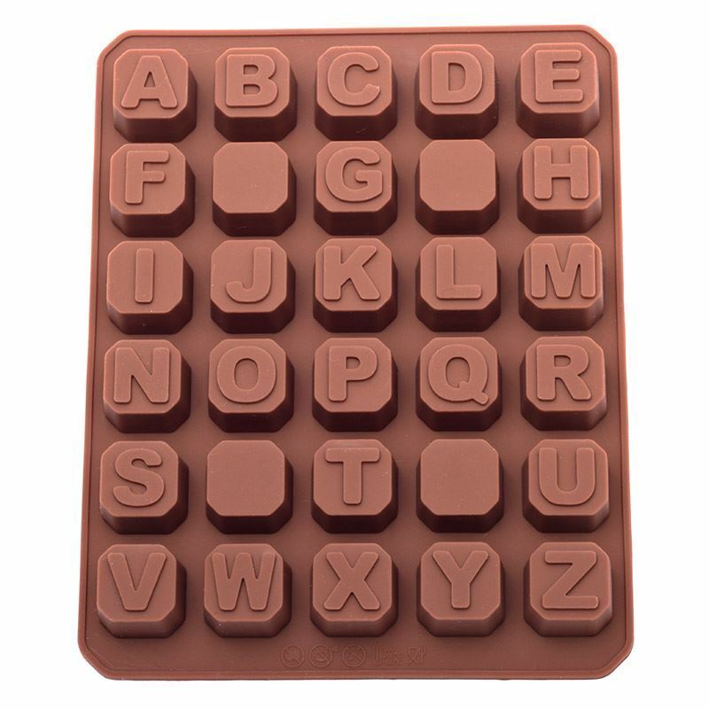 Silicone Mould Alphabet Letters Characters Ice Cube Tray Freezer Oven Safe
