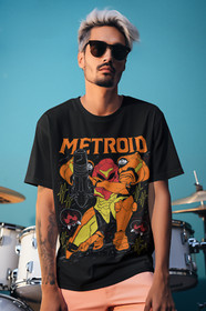 Metroid Samus Shirt NES Classic Game Nintendo Retro Graphic T-Shirt All Size