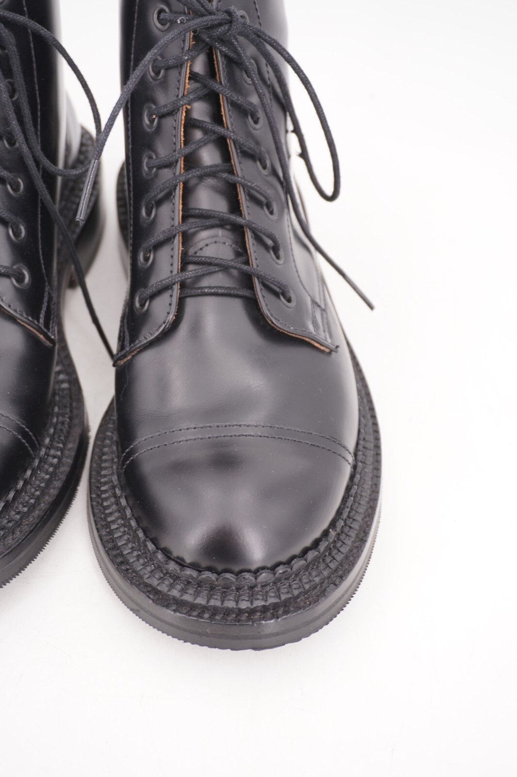 WORN 3x | $850 GRENSON TRIPLE WELT BLACK DERBY CAP TOE BOOT US 7 UK 4.5 D BOX image 8