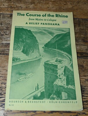 Rare  1960s Course Of The Rhine From Mainz To Cologne A Relief Panorama Map