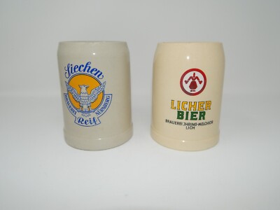 Vintage Beer Steins (2) Liechen Rief & Licher Bier