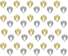 Angel Wings Pendant Charm - 100 Pack 50 Silver, 50 Gold Toned DIY Jewelry Maki
