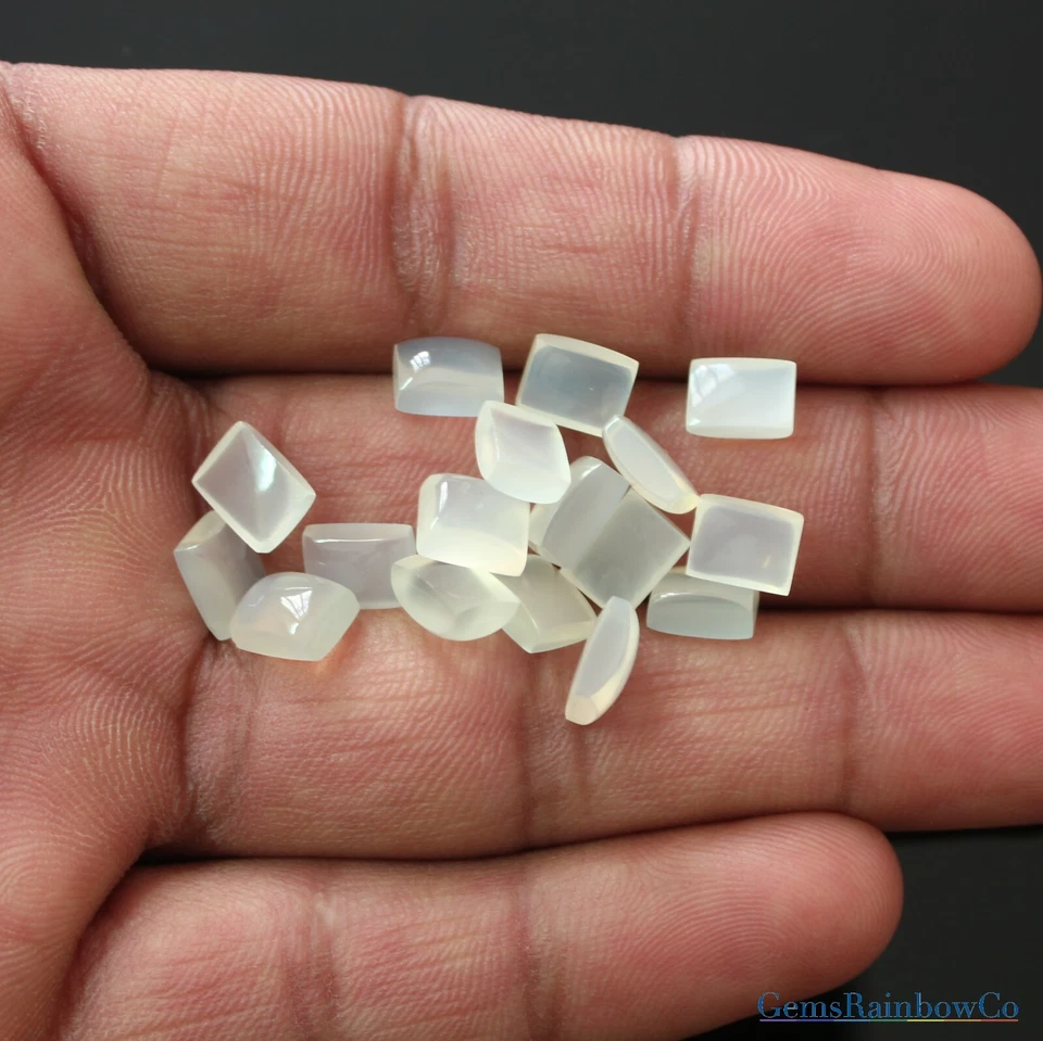 Baguette Piedra Lunar Blanca Natural Forma 7x5mm y 8x6mm Calidad AAA, en Lotes Foto 4 de 4