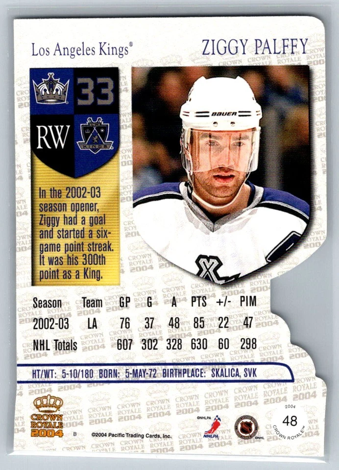 2003 Pacific Crown Royale #48 Ziggy Palffy Los Angeles Kings - Image 2 of 2