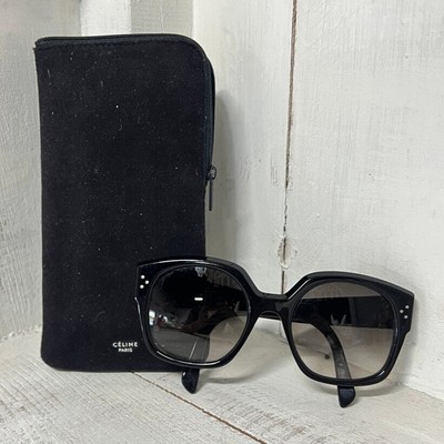 Celine CL40168I Shiny Black Frame Gradient Light Brown Lens Square Sunglasses