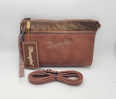 Wrangler Western Cowhide Crossbody Bags for Women Clutch Wristlet Purse- NEW