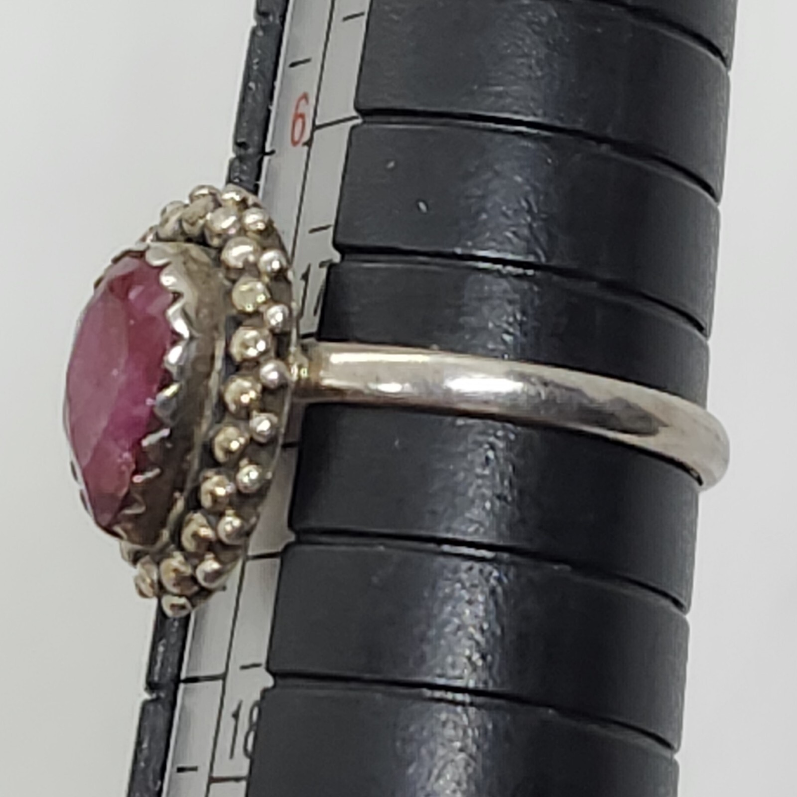 Ruby Sterling Silver 925 Ring  Size 7 - image 4
