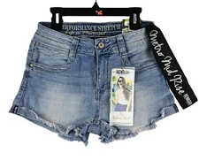 Rewash Brand The Festival Metro Mid Rise 360 Stretch Denim Shorts Size 5/27 NWT