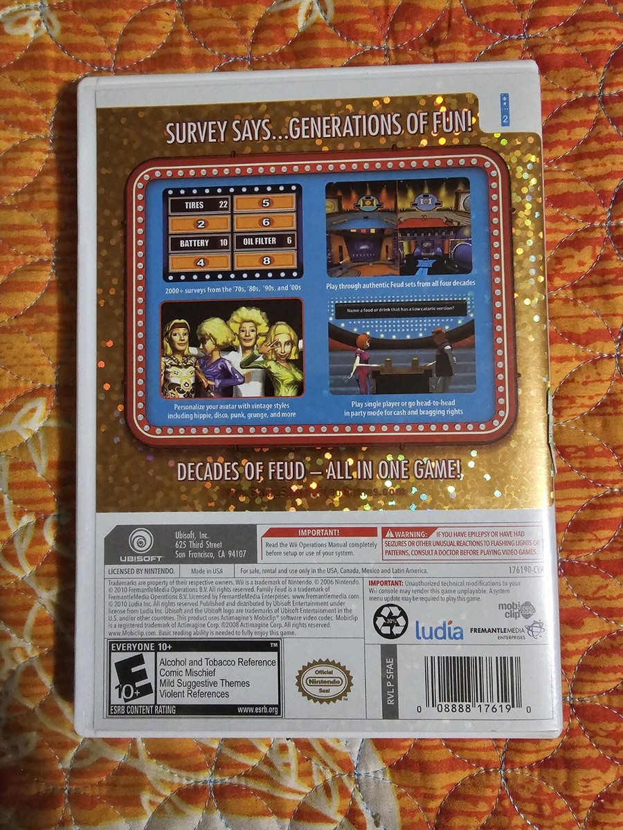 Family Feud: Decades Nintendo Wii Game Complete With Manual Tested