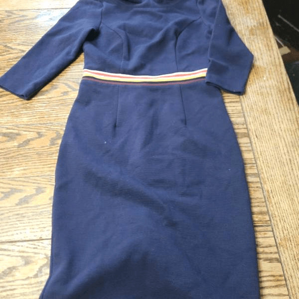 Boden Daisy Ottoman Dress In Navy Blue Sz 4P image 2