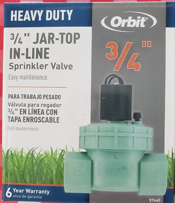 Orbit ¾ in Plastic Electric Jar Top In-Line Irrigation (Sprinkler) Valve # 57460