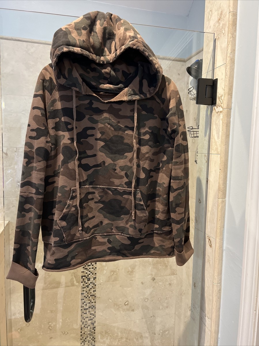 NILI LOTAN Distressed  Janie Pullover Hoodie Sweatshirt Camo  $295) M View 2